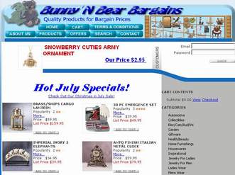 Bunny 'N Bear Bargains Website 